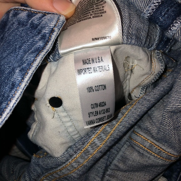 Agolde x Anthropologie Blue Vanna High Waisted Corset Straight Jeans sz 29 - Picture 11 of 11